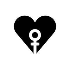 heart female icon solid style vector