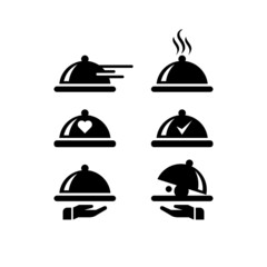 Fototapeta premium Food Icon Service Set Simple Design