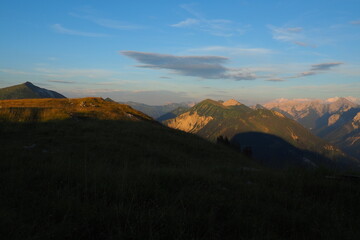 Alpenglühen und sunset im Karwendelgebirge