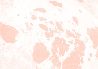 Abstract artsy backdrop. Decorative peach-colored acrylic marble texture. Eco friendly theme, festive brand, creative poster. Marbling background. Liquid ink on wet surface. Light rose marbled paper.