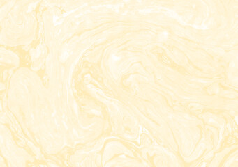 Abstract artsy backdrop. Decorative golden yellow acrylic marble texture. Eco-friendly theme, festive brand, creative poster. Marbling background. Liquid ink on wet surface. Light yellow marbled paper