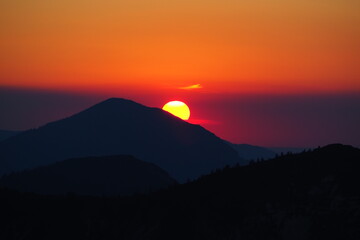 Alpenglühen und sunset im Karwendelgebirge