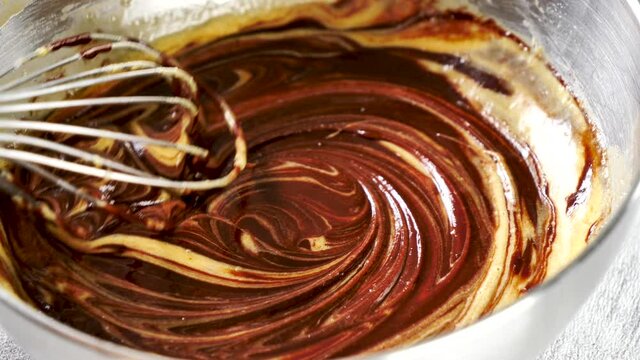 Mixing Chocolate Cake- Batter For Baking Cake, Cookie