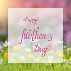 Greetings card with flowers for Happy Mothers Day