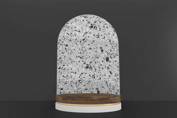 Tropical granite podium on background minimal design. 3D rendering