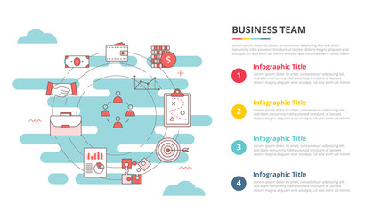 business team concept for infographic template banner with four point list information