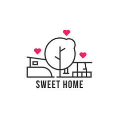 linear home in the woods icon