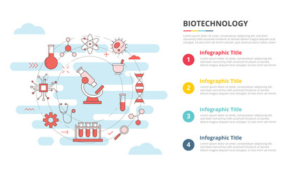 biotechnology concept for infographic template banner with four point list information