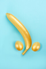 Banana coloured by golden paint 