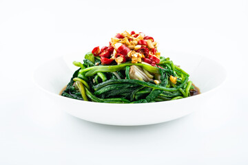 Seasonal wild vegetables in spring with dandelion