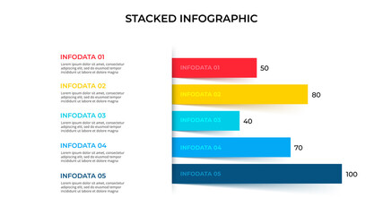 Fototapeta na wymiar Business data visualization. Stacked bar chart. Vector business template for presentation. Creative concept for infographic