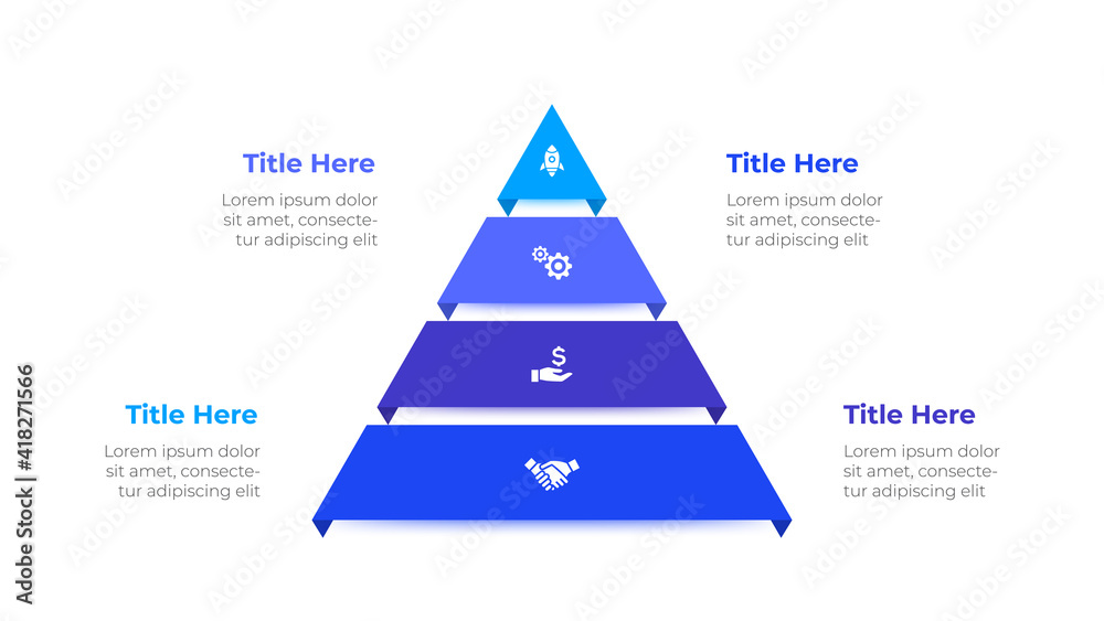 Poster Pyramid infographics number options template. Vector illustration. Can be used for workflow layout, diagram, business step options, banner and web design