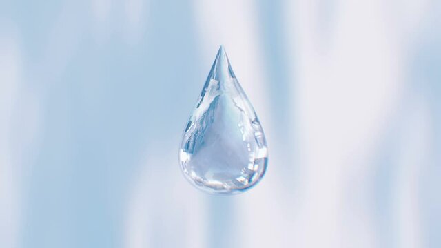 High speed water droplet falling down in 4K
