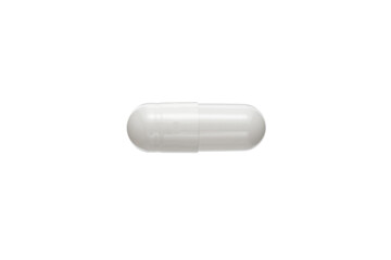 Tablet in capsule. Capsule pill on white background