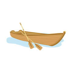 Wooden boat vector
