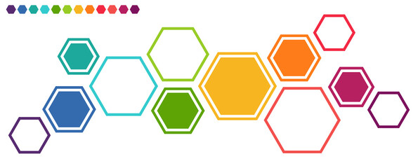 colored futuristic hexagonal teamwork process