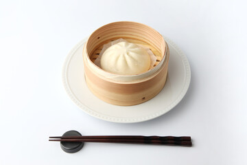 肉まん 豚まん 中華まん せいろ 白背景