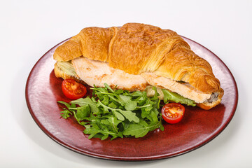 Fresh Croissant with chicken breast