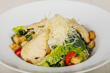 Traditional Caesar salad with chicken