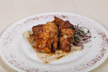 Grilled pork ribs shashlik barbeque