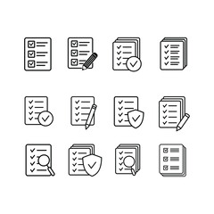 Checklist vector icon. Black illustration isolated on white background for graphic and web design.