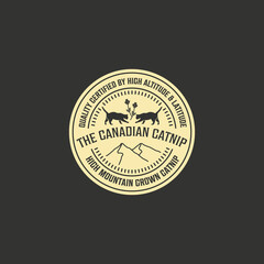 Fototapeta premium Pussycat Pet Shop Vector Vintage Logo, Illustration Design of Pet Store Minimalist Concept