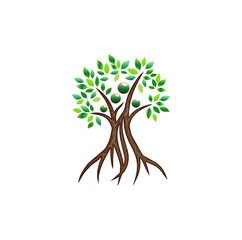 Family tree logo design vector isolated