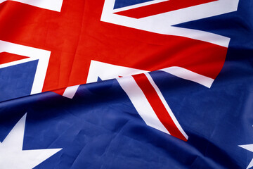 National flag of Australia, fabric textile background