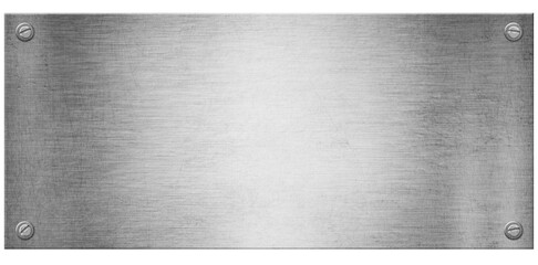 Steel metal plate with space for your text isolated on white background 3D illustration.
