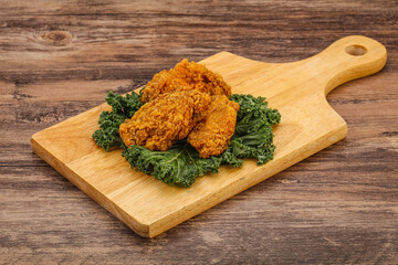 Hot fried crispy chicken wings