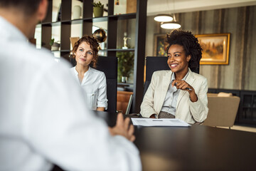 Employee people at business meeting.