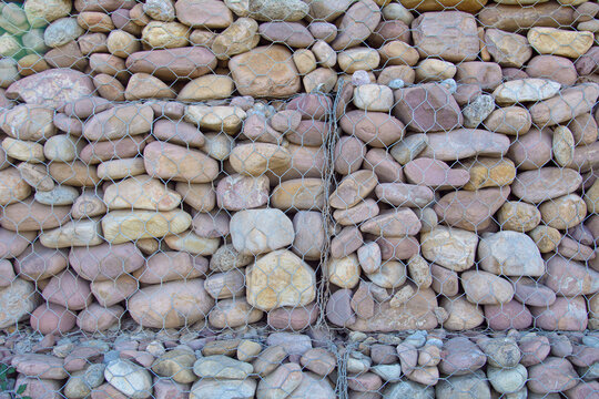 Detalle de un muro de gaviones