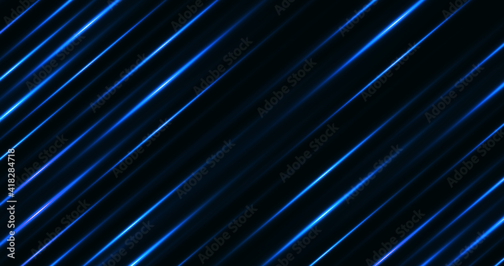 Sticker abstract technology bright background with blue laser rays lens flare light and lighting. dynamic di