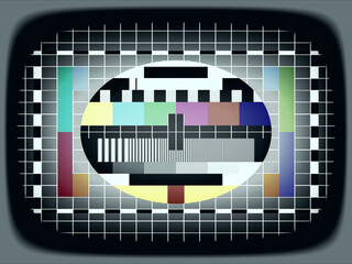 television test picture with scan lines