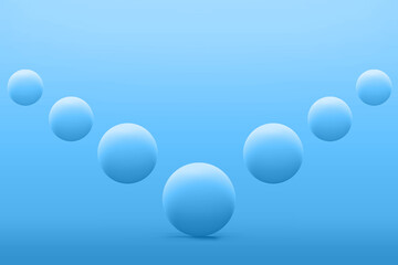 Antigravity Light Blue Spheres With Matching Background Mockup