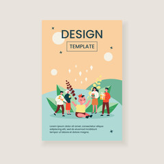 Happy toddler celebrating first birthday party. Cute baby boy in crown, parents with gifts flat vector illustration. Childhood, family party concept for banner, website design or landing web page