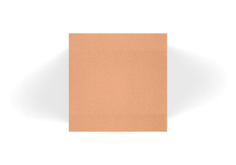 Brown square cardboard packaging box mockup, Kraft paper box mock up template on isolated white background, 3d illustration