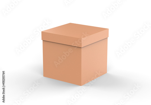 Download Brown Square Cardboard Packaging Box Mockup Kraft Paper Box Mock Up Template On Isolated White Background 3d Illustration Wall Mural Devrawat21