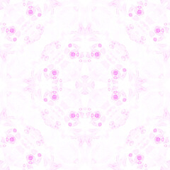 Pink seamless pattern. Artistic delicate soap bubbles. Lace hand drawn textile ornament. Kaleidoscop