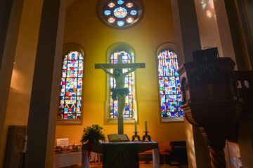 Innenansicht Johanneskirche Untergruppenbach im Landkreis Heilbronn