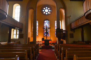 Innenansicht Johanneskirche Untergruppenbach im Landkreis Heilbronn