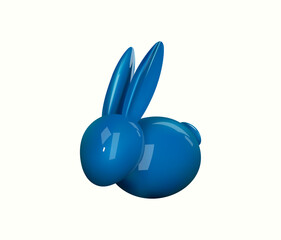 Vector colorful Easter bunny. Decorative object for Easter Day.
