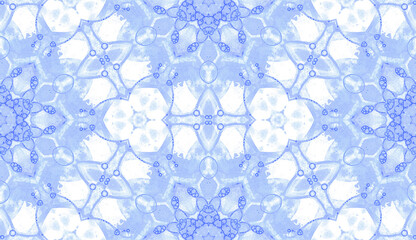 Violet seamless pattern. Astonishing delicate soap bubbles. Lace hand drawn textile ornament. Kaleid
