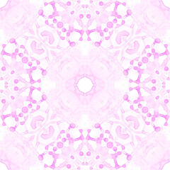 Pink seamless pattern. Amusing delicate soap bubbles. Lace hand drawn textile ornament. Kaleidoscope
