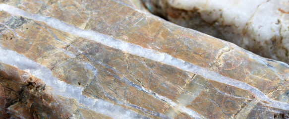 mineral stone on a wooden board