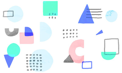 Watercolor retro geometric pattern background