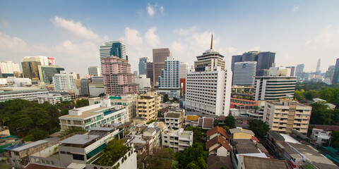 Skyline and city scape of Bangkok in day light - Powered by Adobe