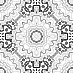 Black and white- Geometric Watercolor. Actual Seamless Pattern. Hand Drawn Stripes. Brush Texture. U