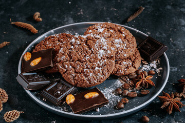 Delicious chocolate cake. Food concept