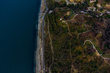 Beautiful view of the sea coast from a drone